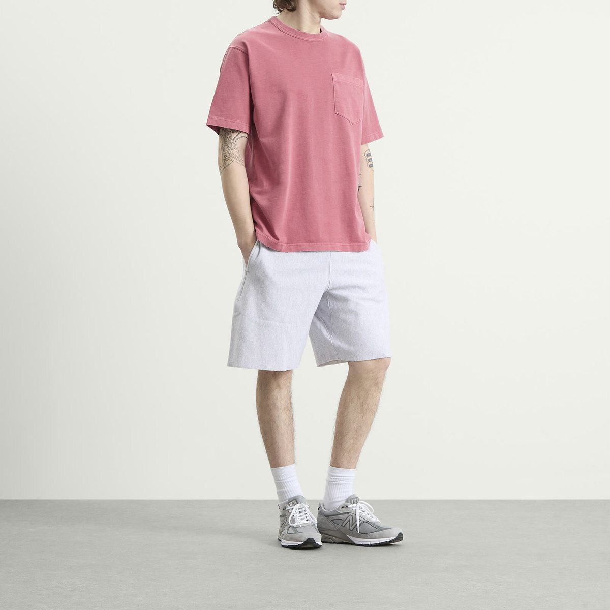 Champion Men's Reverse Weave Sweat Shorts in Grey Marl Champion