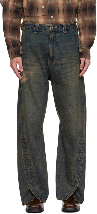 Photo: Andersson Bell Navy Twisted Zipper Pocket Jeans