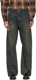 Andersson Bell Navy Twisted Zipper Pocket Jeans