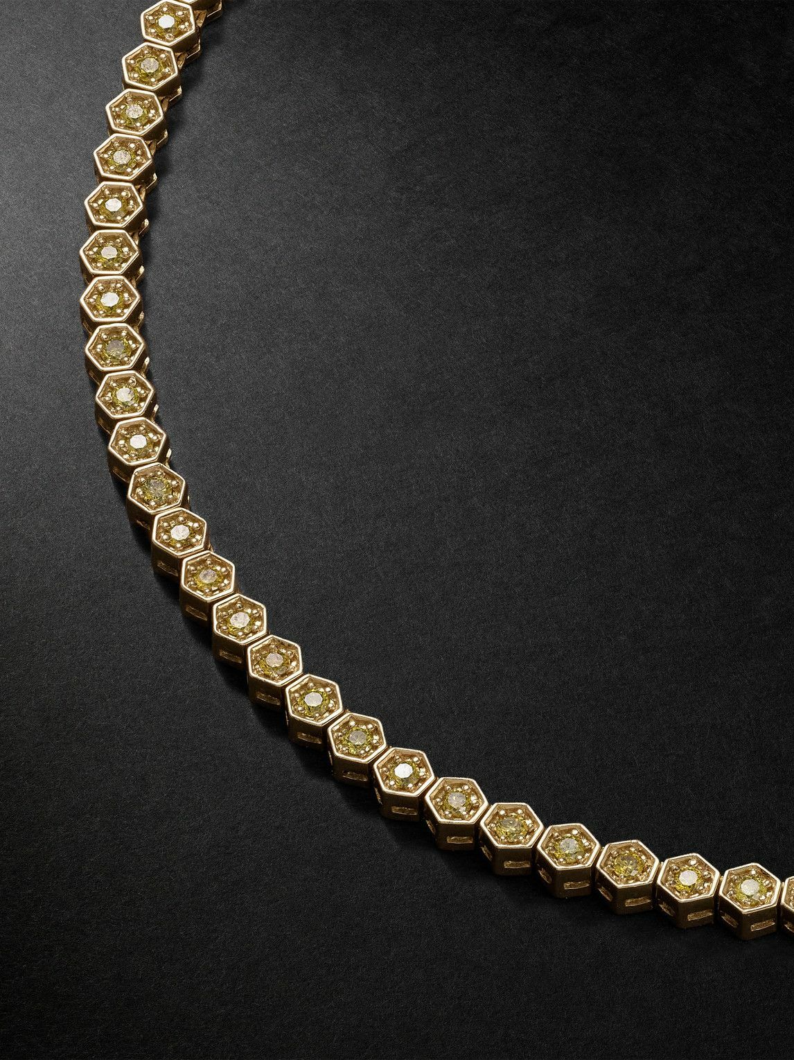KOLOURS JEWELRY - Hexagon Medium 18-Karat Gold Diamond Necklace