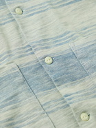 RRL - Convertible-Collar Striped Slub Cotton-Jersey Shirt - Blue