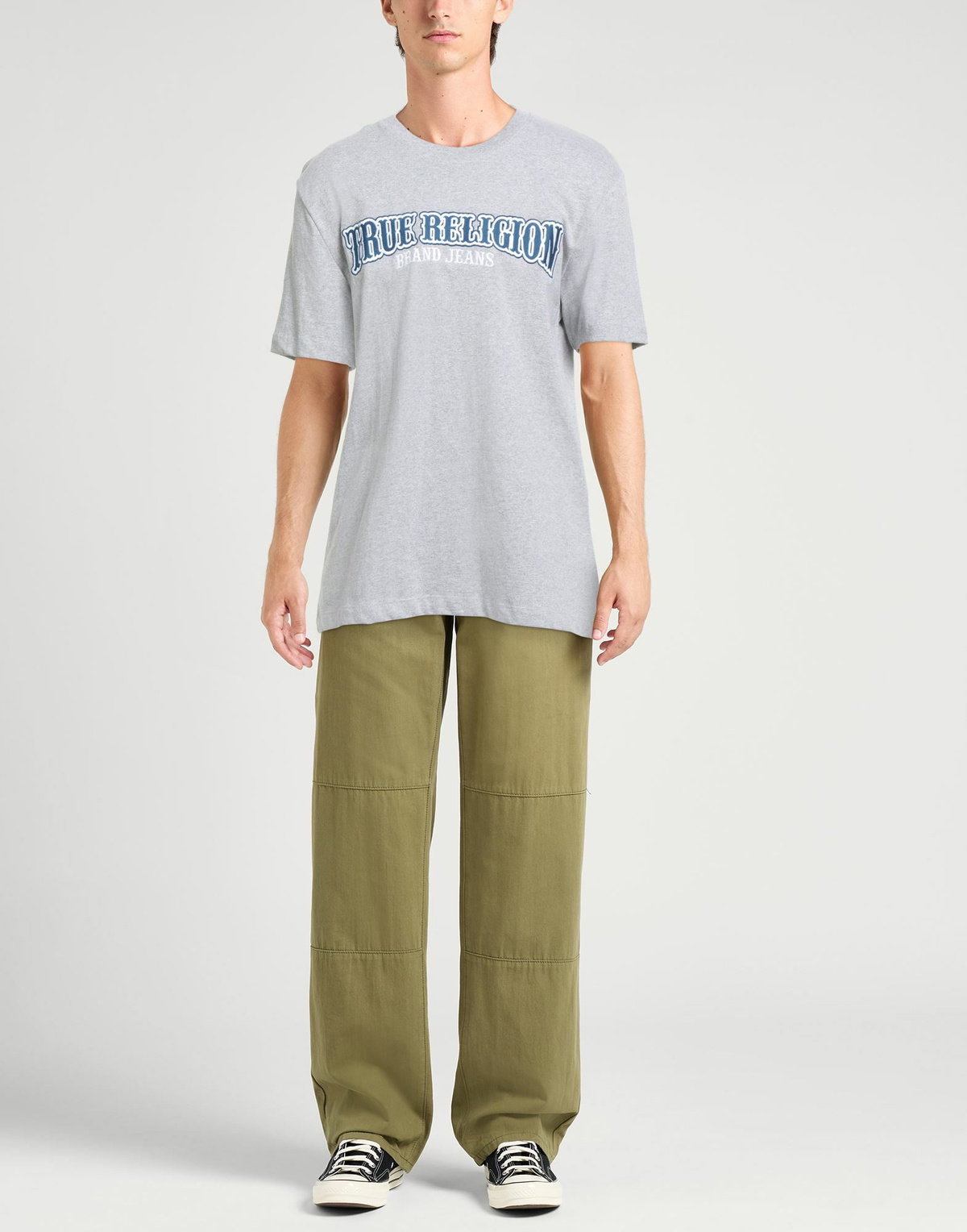 True Religion Mens T-shirt Light in Grey