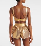 Versace Logo metallic swim shorts