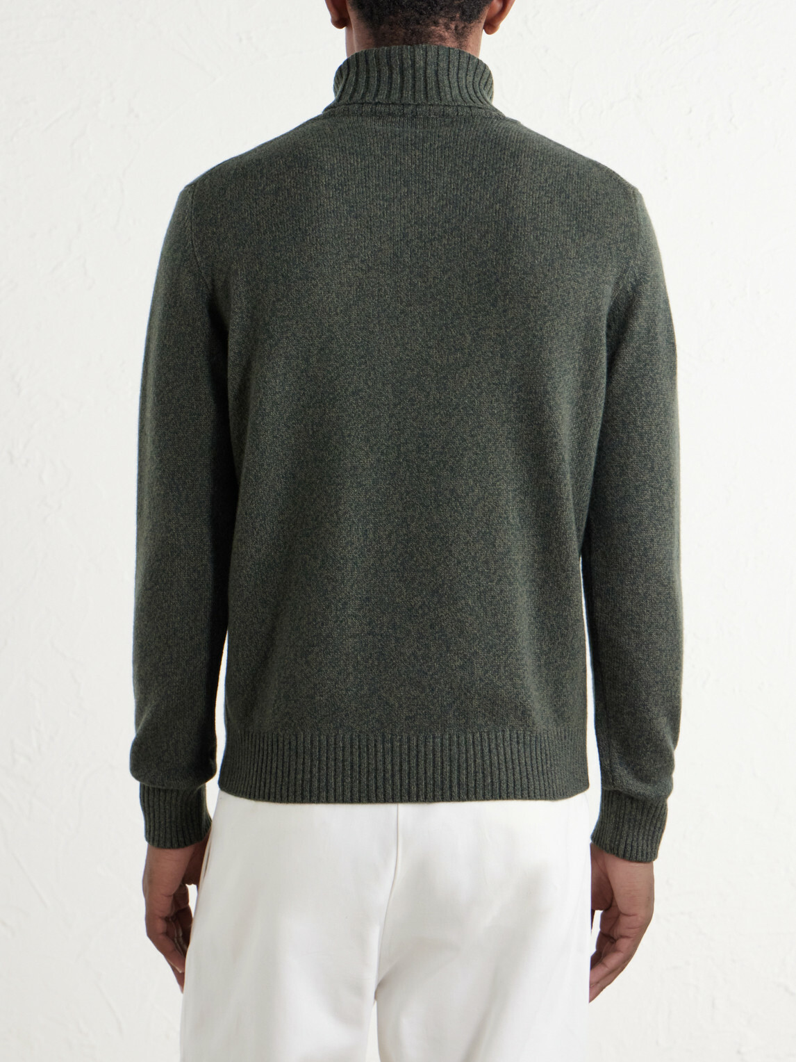 De Petrillo - Merino Wool and Cashmere-Blend Rollneck Sweater - Green
