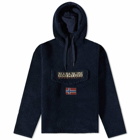 Napapijri Men's Borg Fleece Quarter Zip in Blue Marine