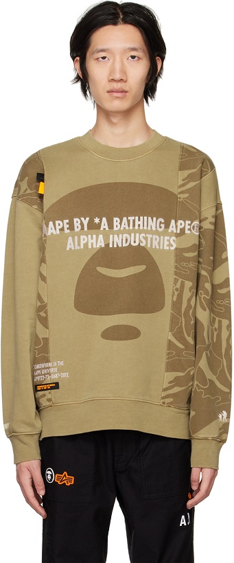 Photo: AAPE by A Bathing Ape Khaki Alpha Industries Edition Sweatshirt