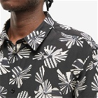 Saint Laurent Men's Floral Short Sleeve Shirt in Black