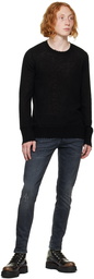 R13 Black Distressed Edge Sweater