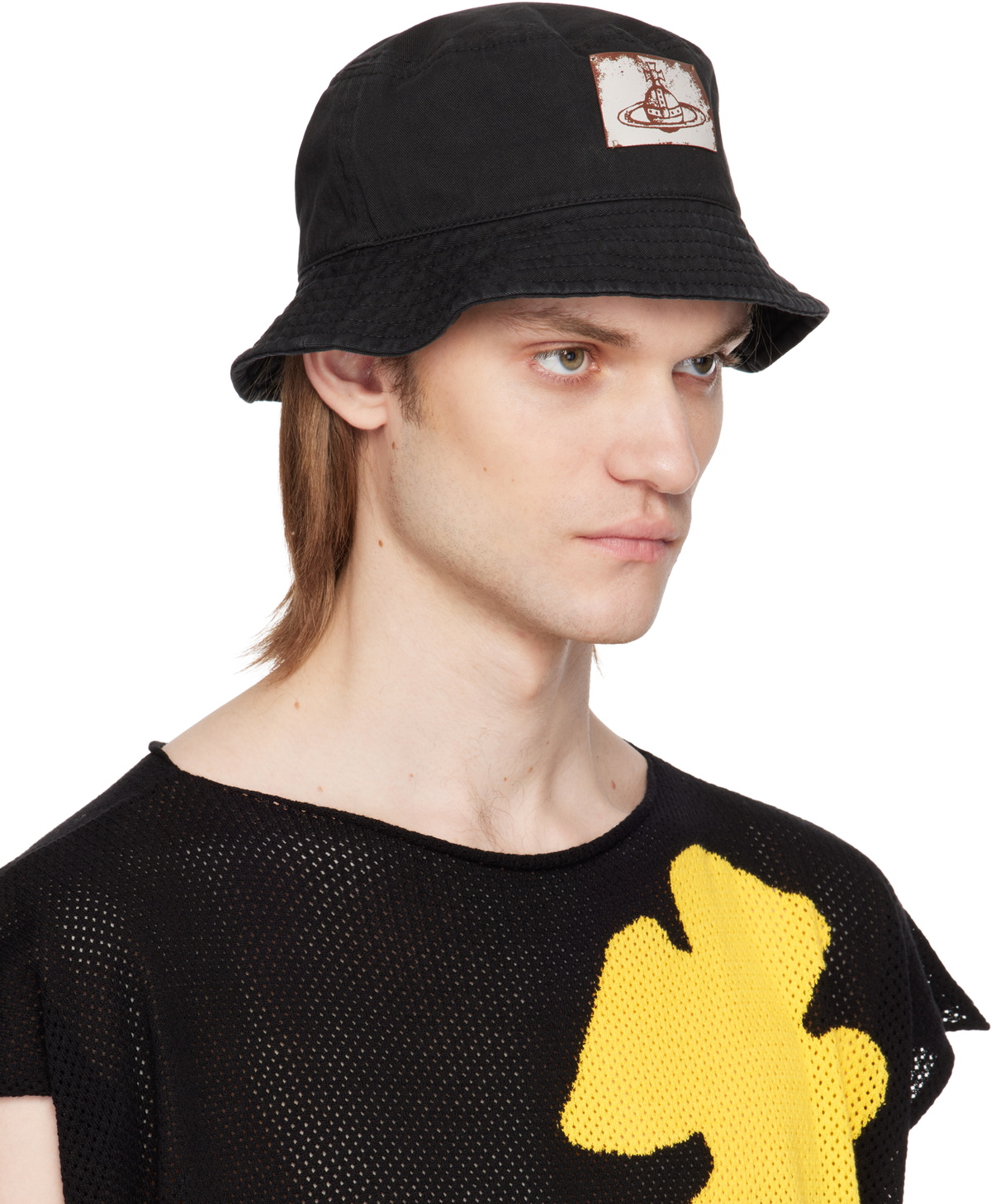 Vivienne Westwood Black Cotton Twill Bucket Hat Vivienne Westwood