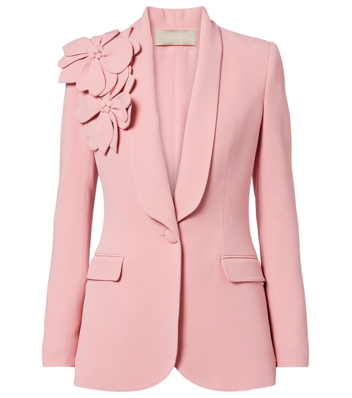 Photo: Elie Saab Floral-appliqué cady blazer