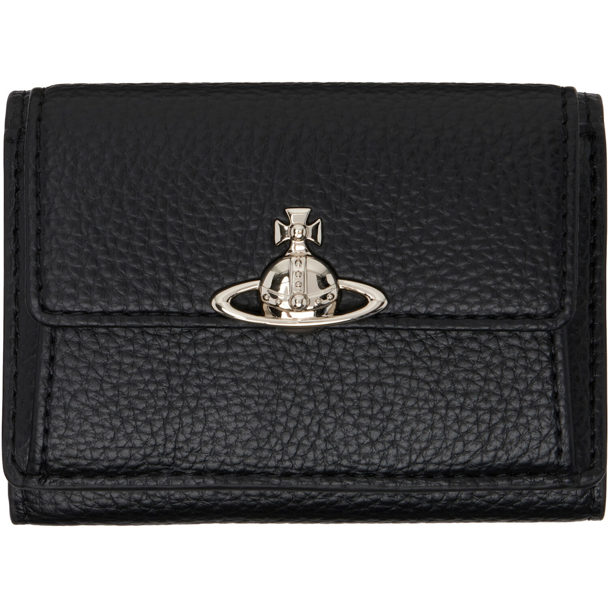 Vivienne Westwood Black Small Flap Purse Wallet