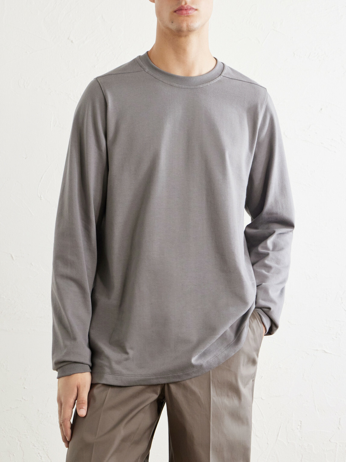 Rick Owens - Crewneck Cotton-Jersey Shirt - Gray