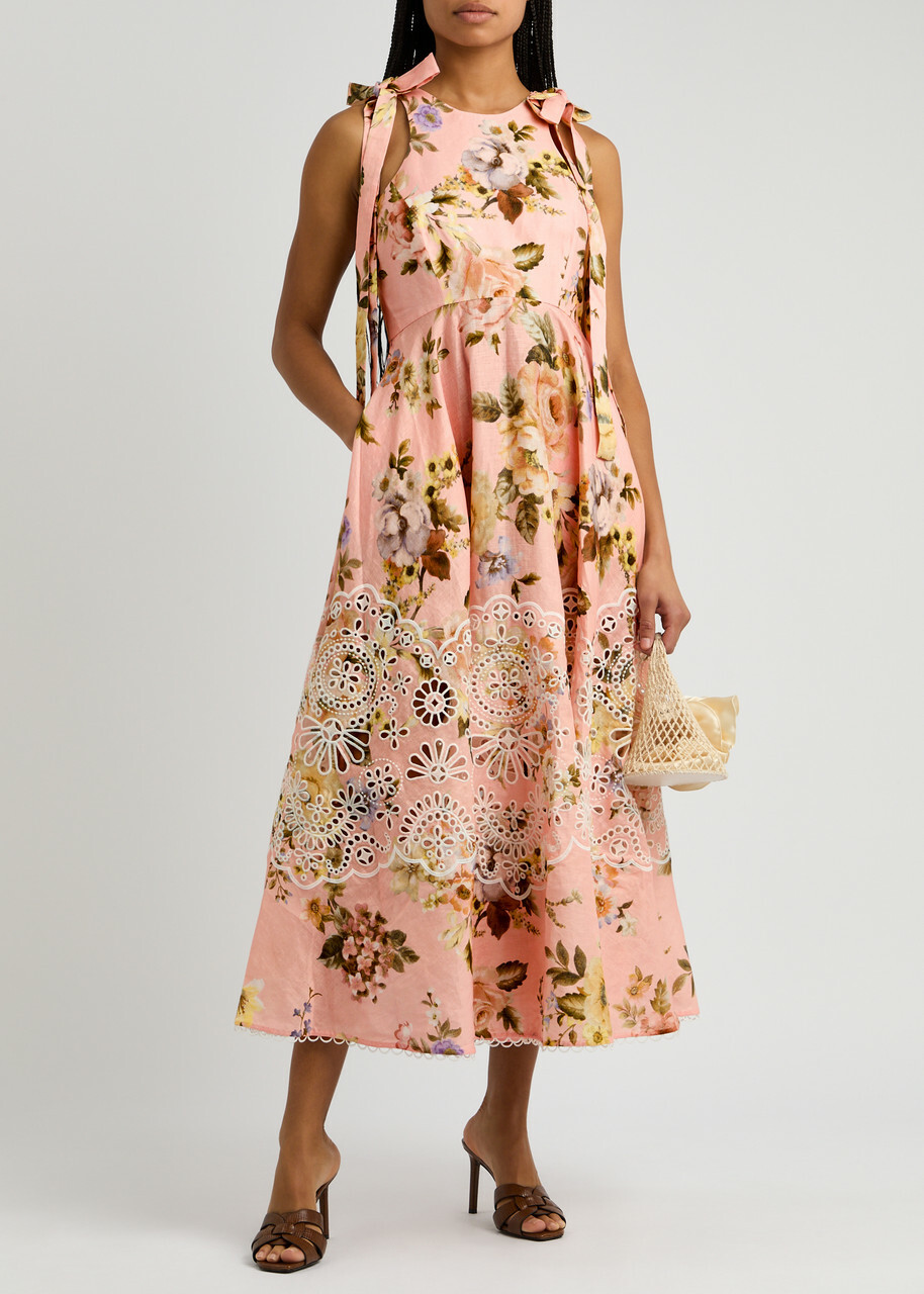 オールインワン・サロペット Zimmermann Acacia Midi Dress ZIMMERMANN Acacia one-shoulder bow-embellished polka-dot