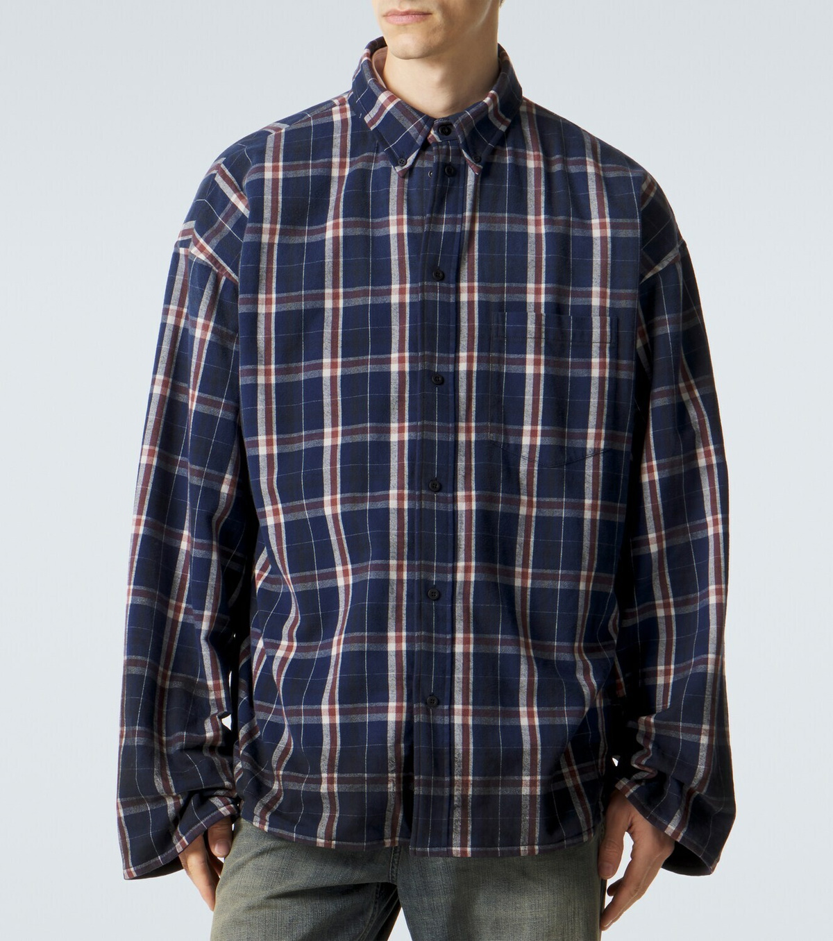 Balenciaga Reversible flannel and fleece shirt