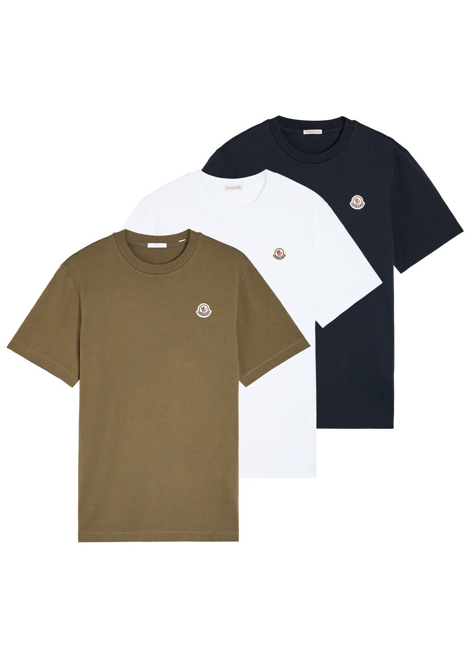 Moncler Men's Genius x HYKE Long Sleeve Logo T-Shirt in White Moncler