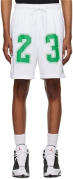 Nike Jordan White Printed Shorts