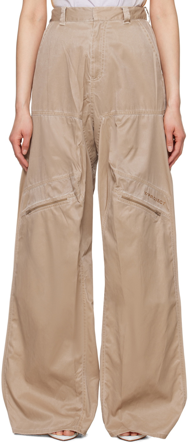 Y/Project Beige Pop-Up Trousers