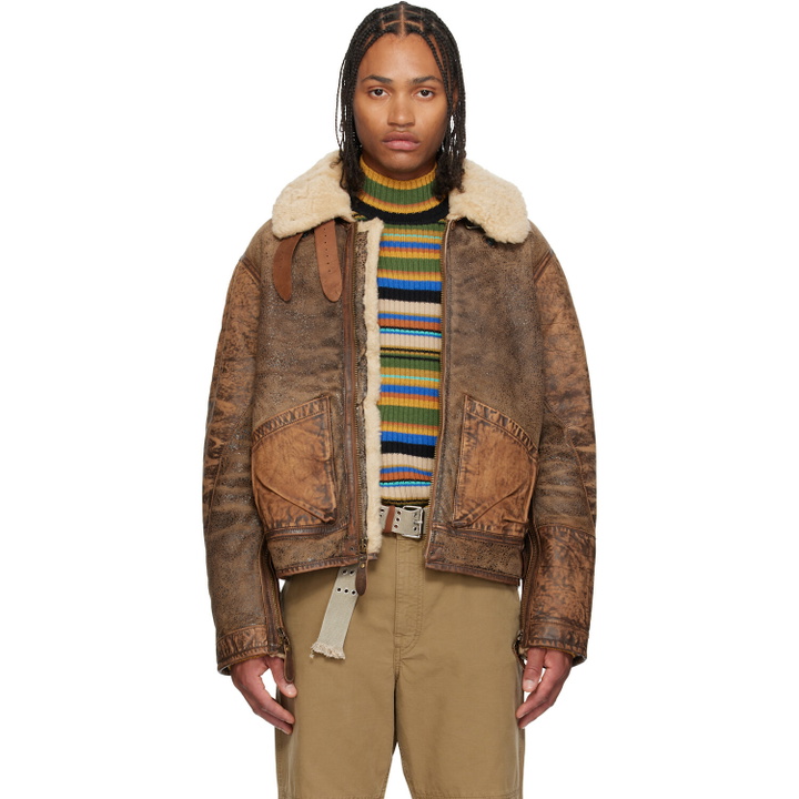Photo: Polo Ralph Lauren Brown Shearling Bomber Jacket