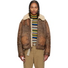 Polo Ralph Lauren Brown Shearling Bomber Jacket