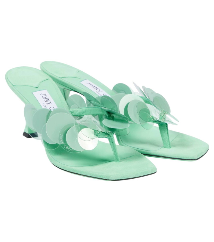 Photo: Jimmy Choo Freja 70 embellished suede thong sandals