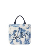 MC2 Saint Barth Furry Soft Mini Vanity Bag With Toile De Jouy Print