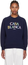 Casablanca Navy Stacked Sweatshirt