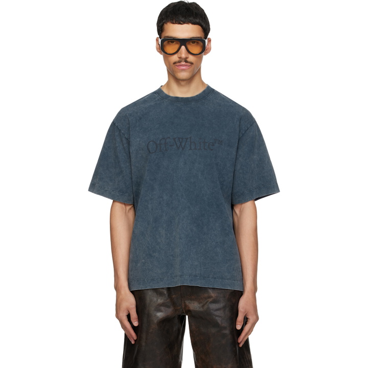 Photo: Off-White Navy Bookish Mar Skate T-shirt