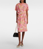 Prada Floral silk-blend cloqué midi dress