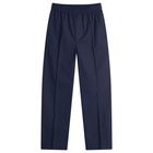 A.P.C. Men's Pieter Textured Cotton Pin Tuck Pleat Trousers in Dark Navy
