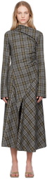 Jade Cropper Gray Plaid Midi Dress