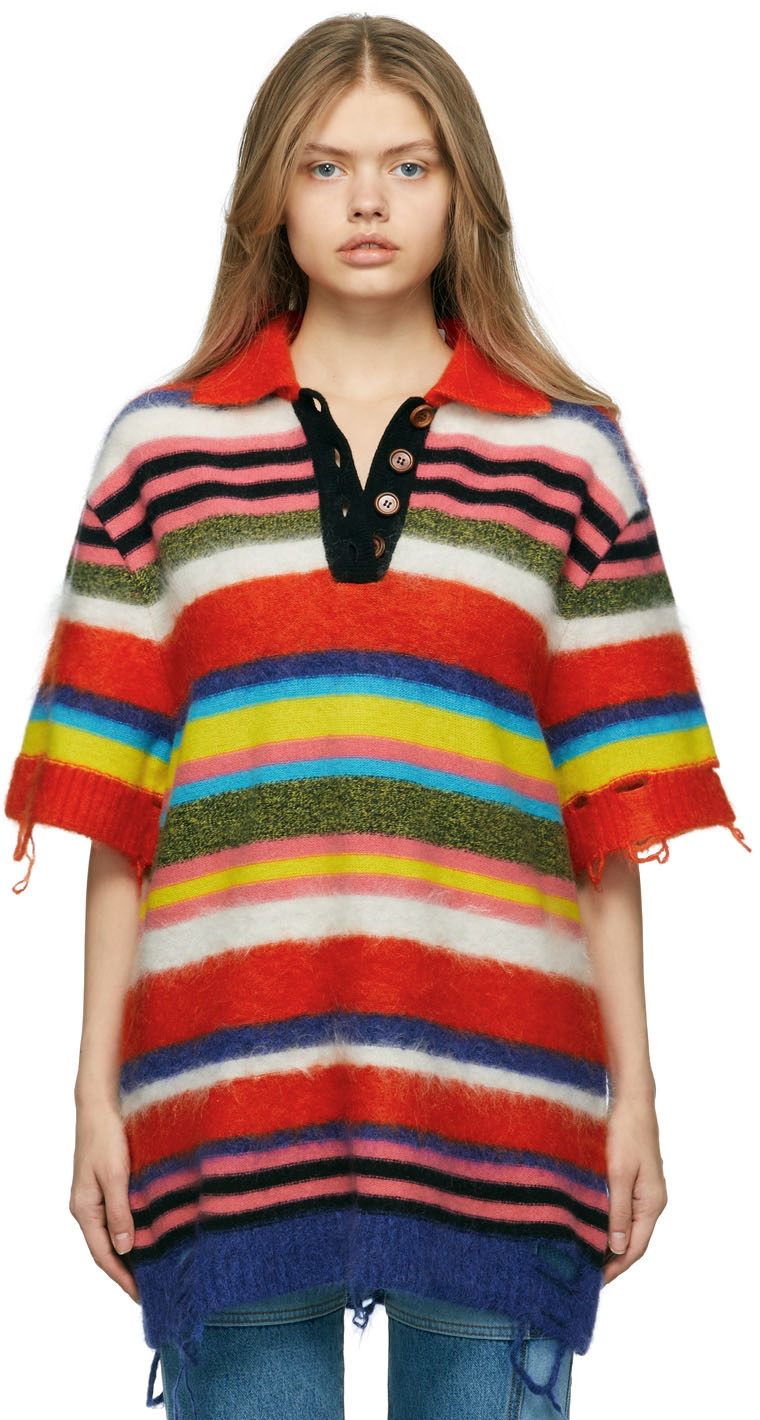 Andersson Bell Multicolor Striped Knit Polo Andersson Bell