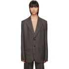 Junya Watanabe Grey Oversized Sharkskin Blazer