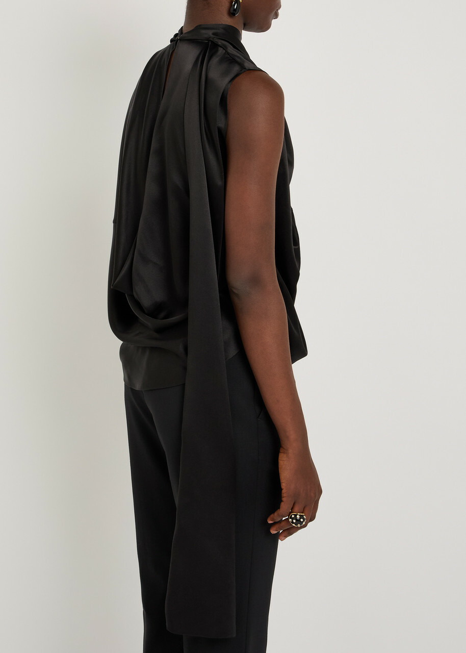Roksanda Vesper Draped Silk top Black