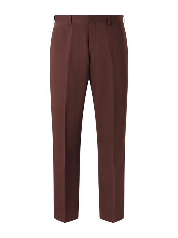 Photo: Paul Smith - Straight-Leg Cotton and Linen-Blend Twill Trousers - Brown