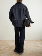 LOEWE - Logo-Appliquéd Corduroy-Trimmed Denim Barn Jacket - Blue