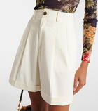 Etro Pleated cotton-blend gabardine shorts