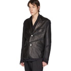 Sulvam Black Leather Jersey Jacket