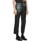 McQ Alexander McQueen Black and Green Patterned Recycled Jeans