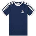 Adidas Men's 3 Stripe T-Shirt in Night Indigo