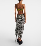 The Attico Zebra-print cotton muslin beach cover-up
