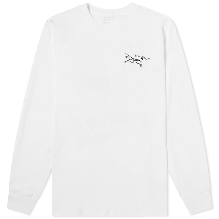 Photo: Arc'teryx Men's Multi Bird Logo Long Sleeve T-Shirt in White Light