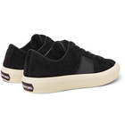 TOM FORD - Cambridge Leather-Trimmed Velvet Sneakers - Men - Black