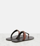 Saint Laurent Cassandre leather thong sandals