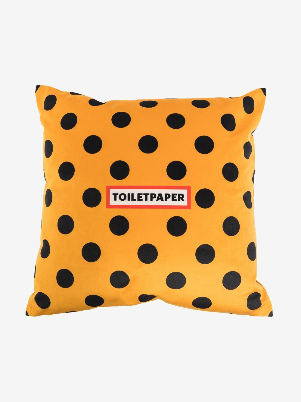 Seletti Yellow Polka Dot Lip Print Cushion