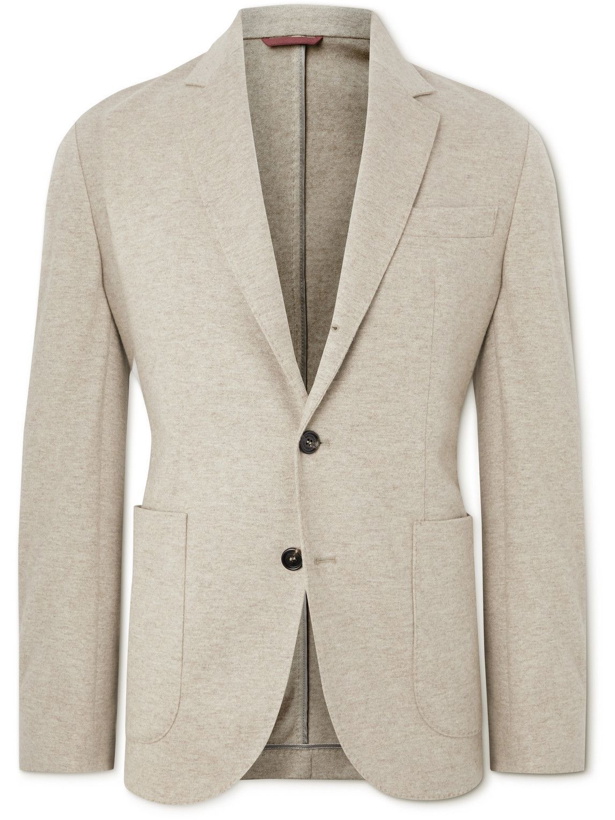 Photo: Brunello Cucinelli - Unstructured Cashmere-Jersey Blazer - Neutrals