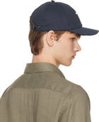 TOM FORD Navy Canvas & Smooth Leather Cap