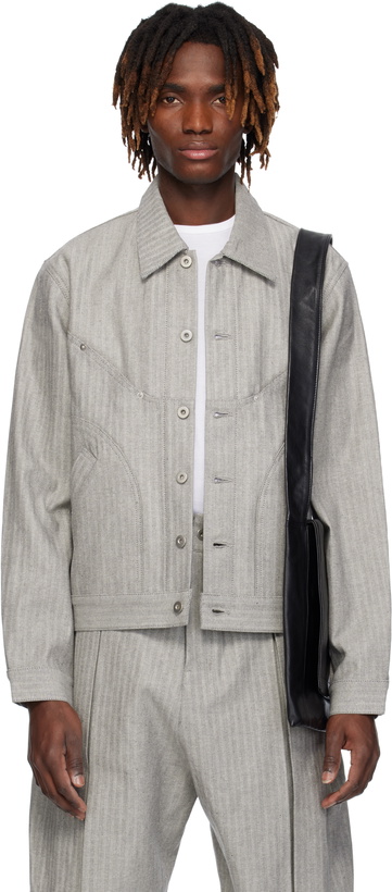 Photo: SAGE NATION Gray & White Jiji Denim Jacket