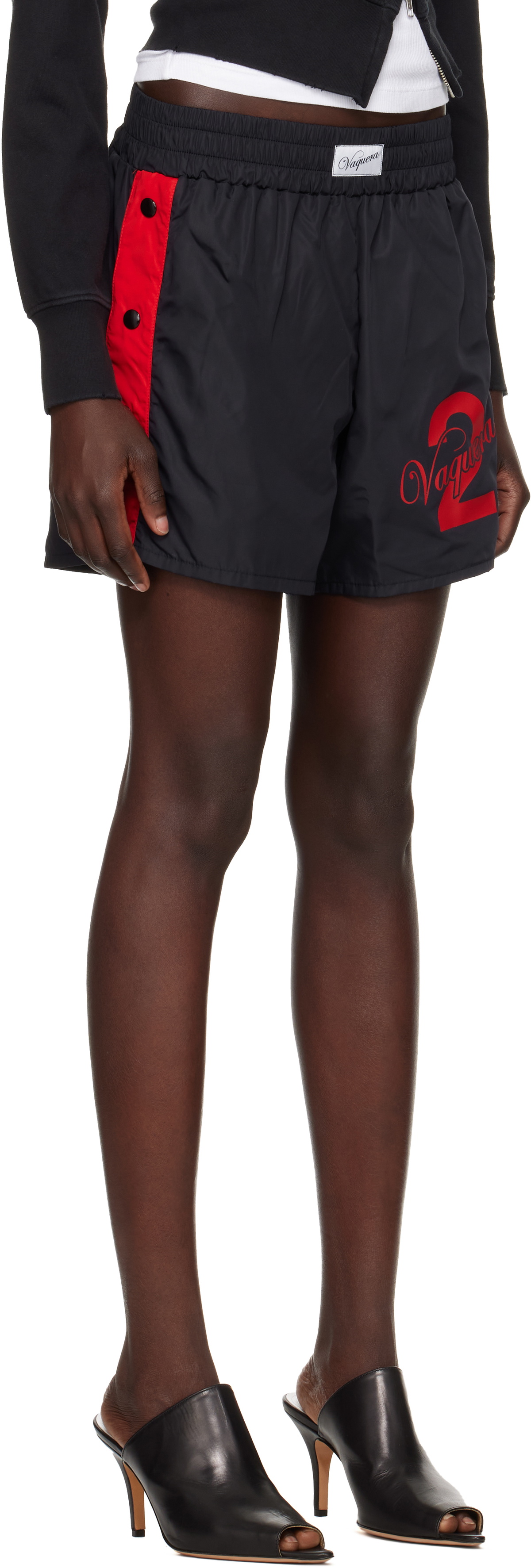 VAQUERA Black Snap Shorts