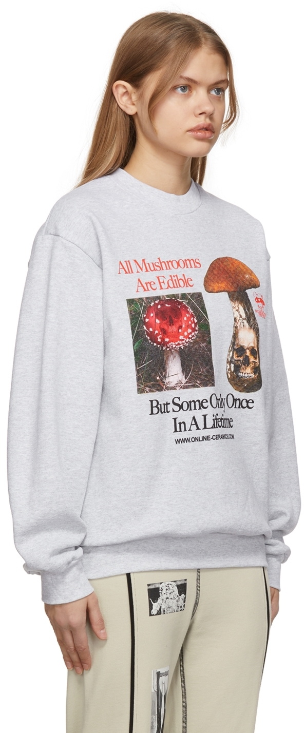 Online Ceramics Grey Mushroom House Of Death Sweatshirt Online