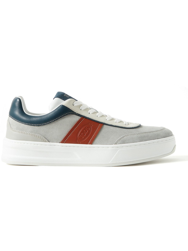 Photo: Tod's - Leather-Trimmed Suede Sneakers - Gray